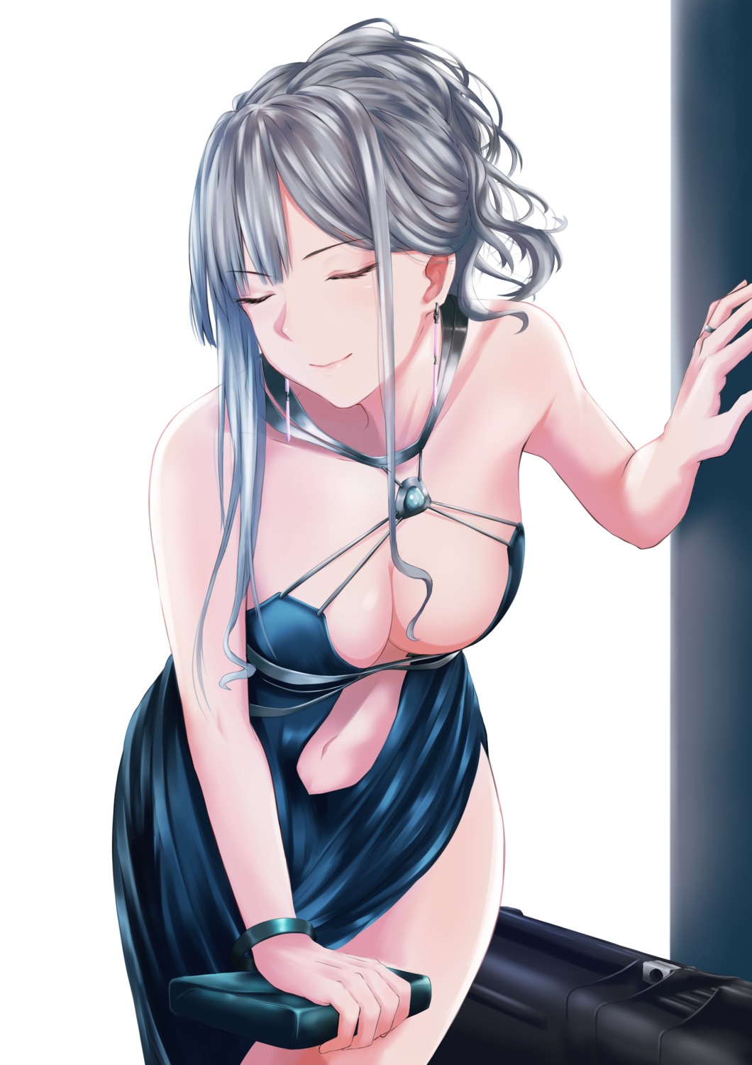 ak-12_(girls_frontline) cleavage dress girls_frontline no_bra sam_(metalibon)