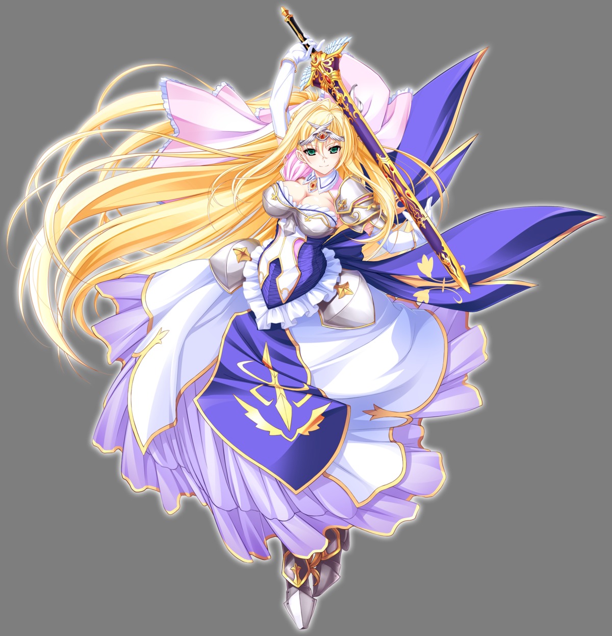 armor cleavage clip_craft dress heels sword transparent_png unionism_quartet yurifina_sol_eleanord