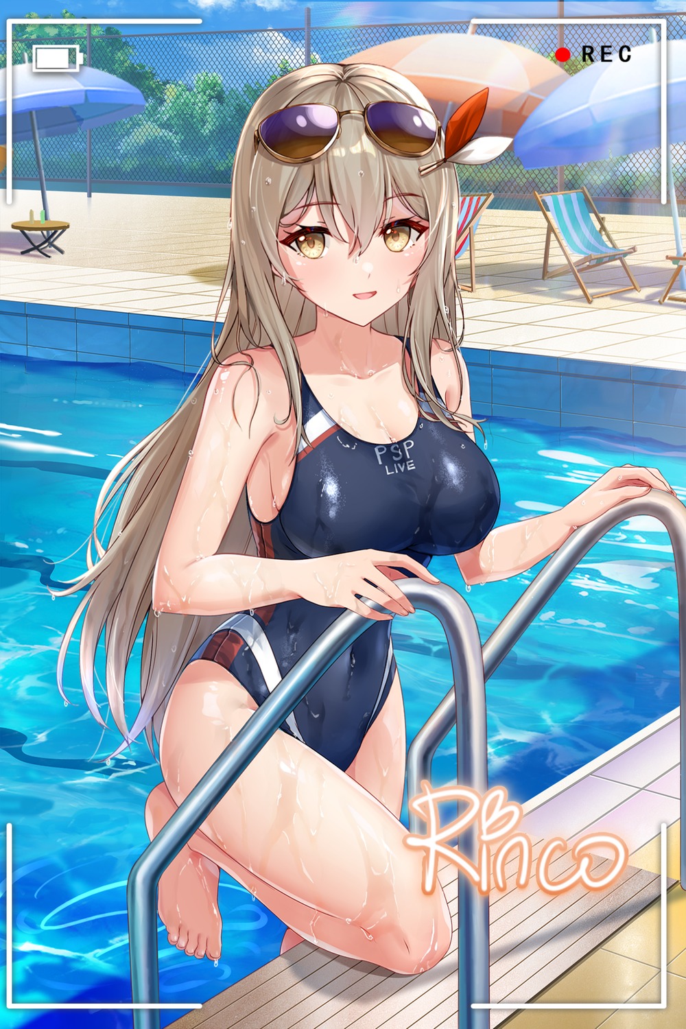 aki_rinco cleavage megane project_sp swimsuits tagme wet