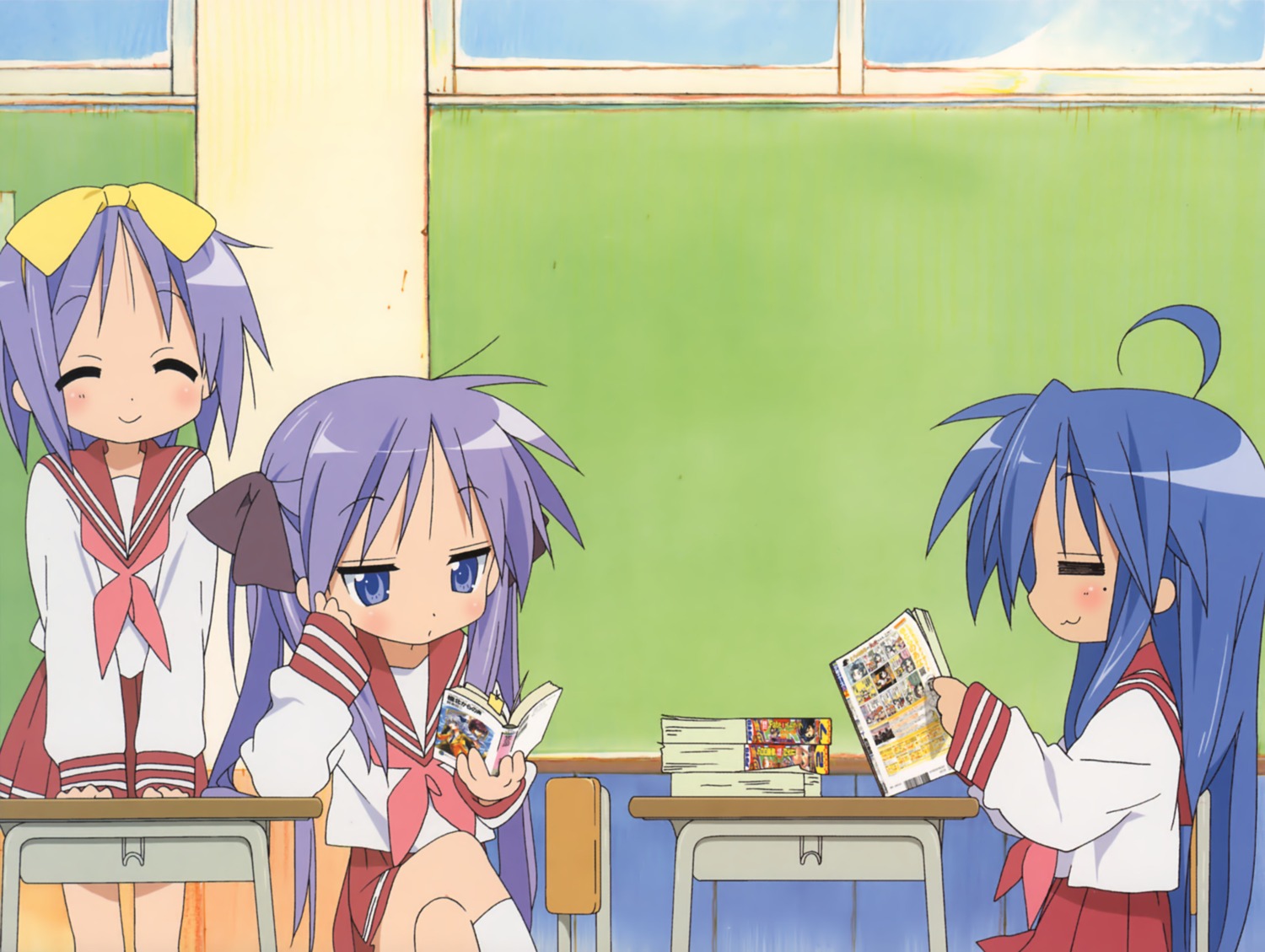 hiiragi_kagami hiiragi_tsukasa horiguchi_yukiko izumi_konata lucky_star seifuku