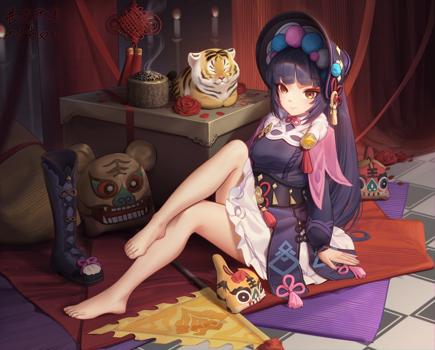 asian_clothes feet genshin_impact sarena yun_jin