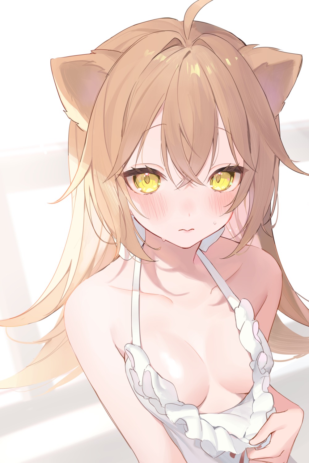 animal_ears indie_virtual_youtuber no_bra rurudo_lion undressing yuruta