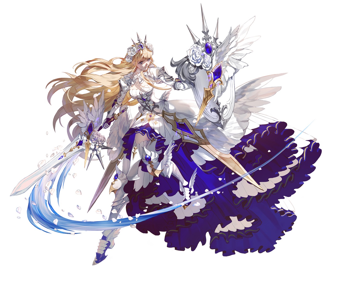 armor fajyobore heels sword thighhighs wings