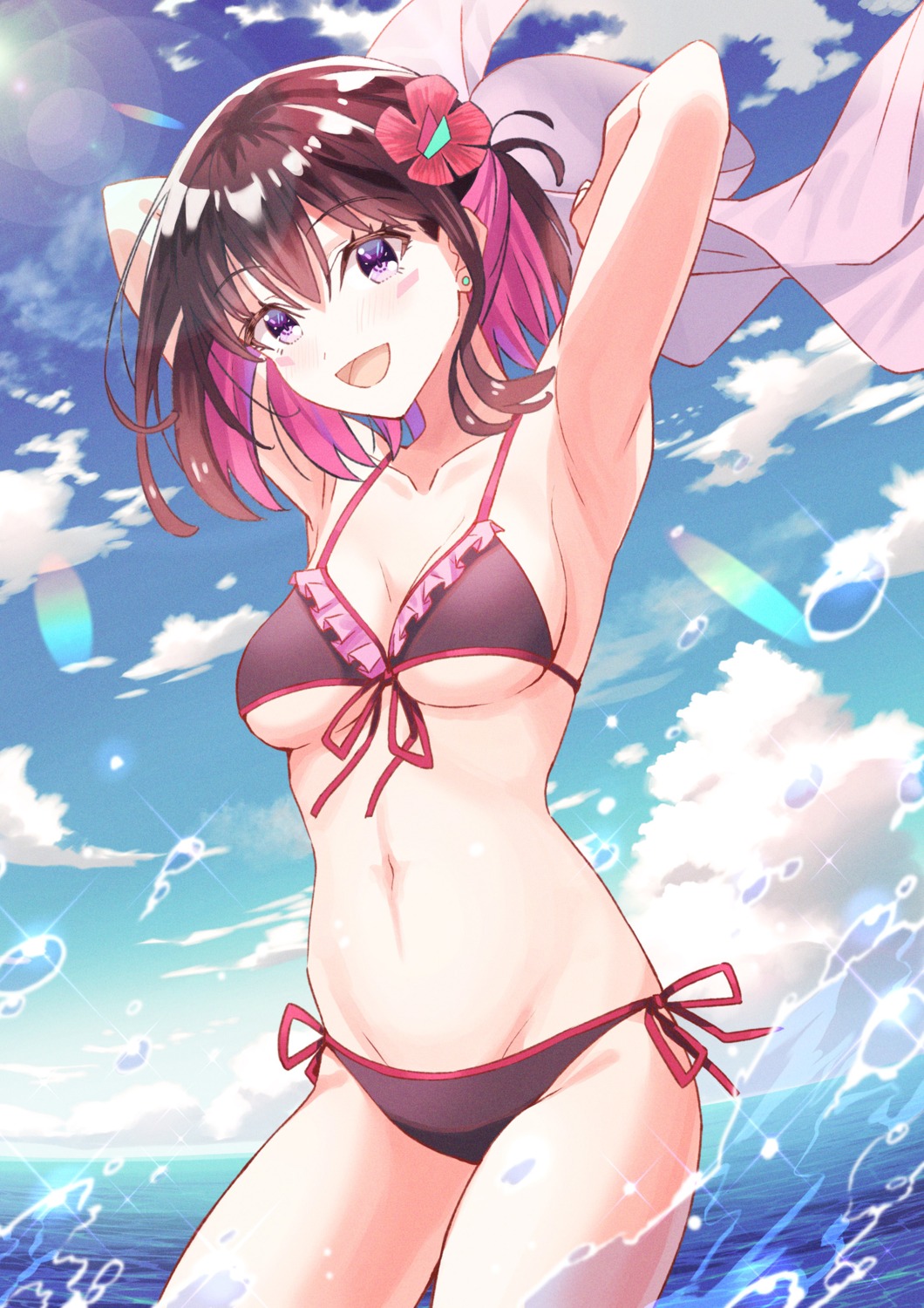 azki_(hololive) bikini hololive komizuki swimsuits wet