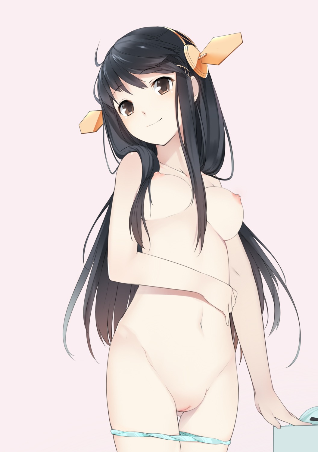 haruna_(kancolle) kantai_collection moe_monokatari nipples panty_pull pussy topless uncensored