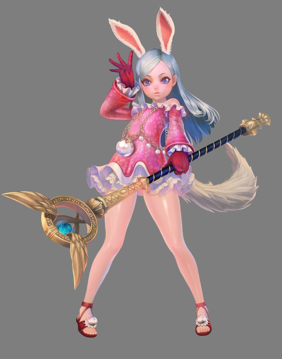 animal_ears bunny_ears elin tail tera_online transparent_png weapon