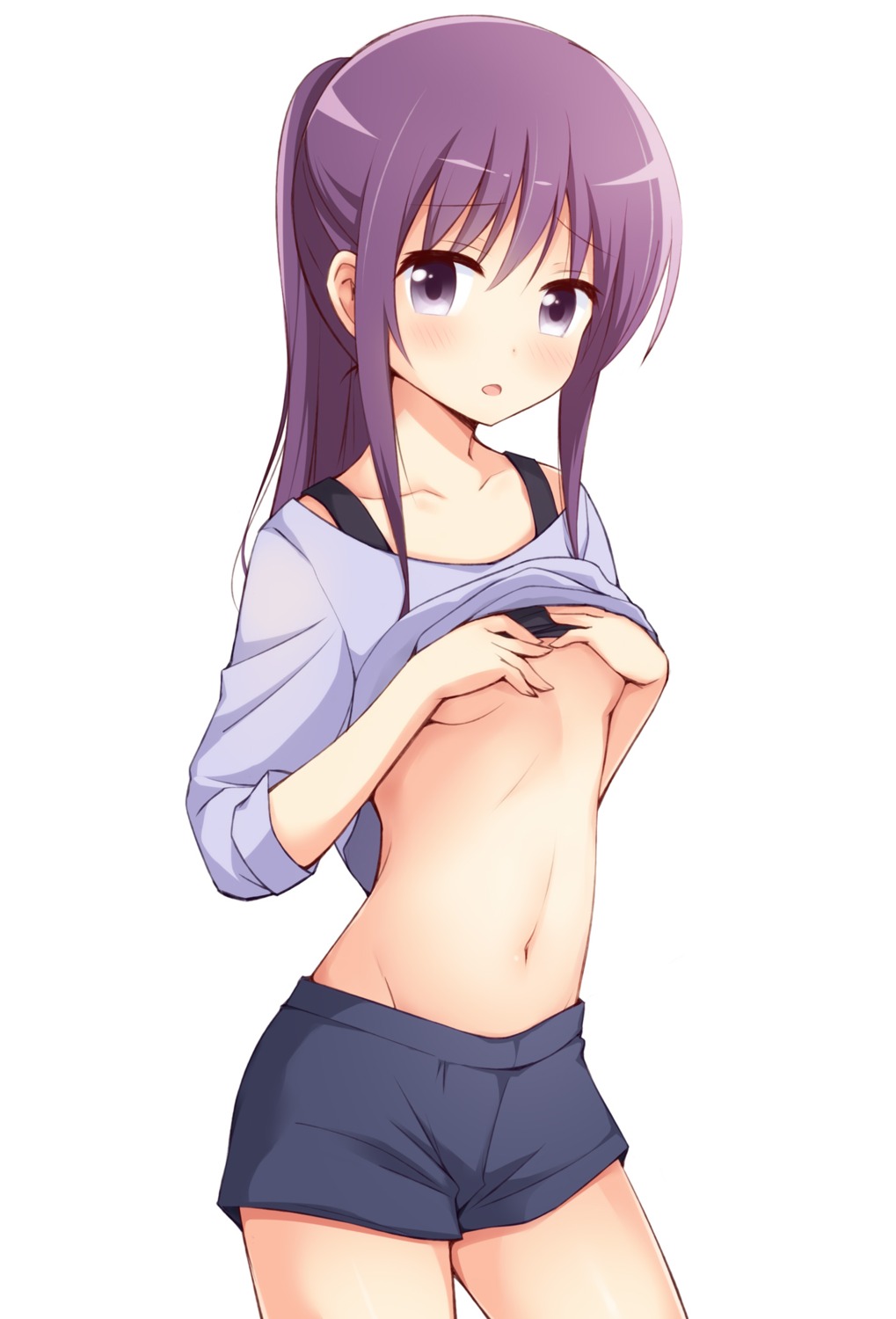 breast_hold comic_girls irokawa_ruki shirt_lift underboob yuu_(yumezakura)