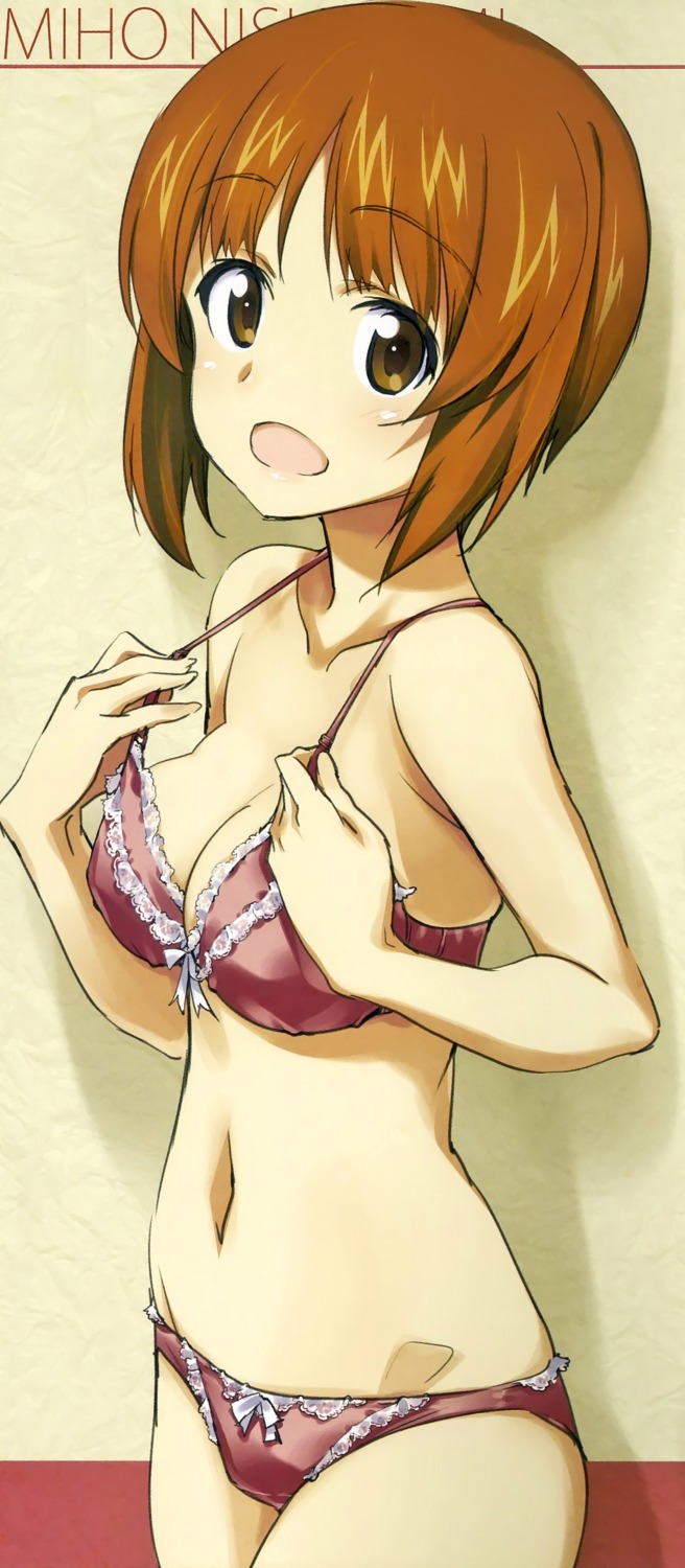 bra cleavage girls_und_panzer kurashima_tomoyasu nishizumi_miho pantsu stick_poster