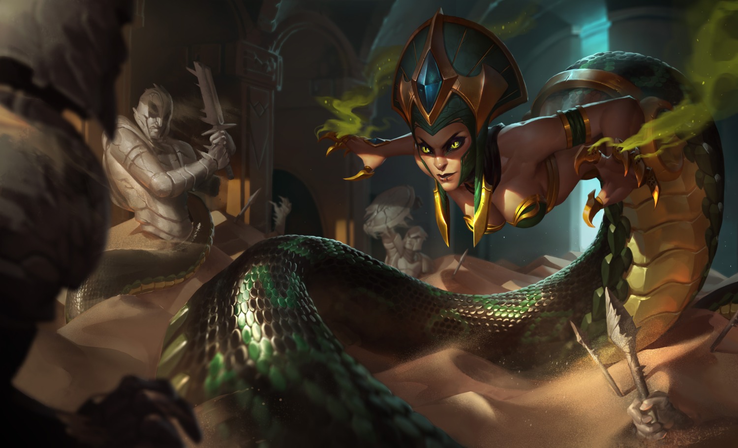 bikini_top cassiopeia_du_couteau cleavage league_of_legends monster_girl swimsuits tagme tail