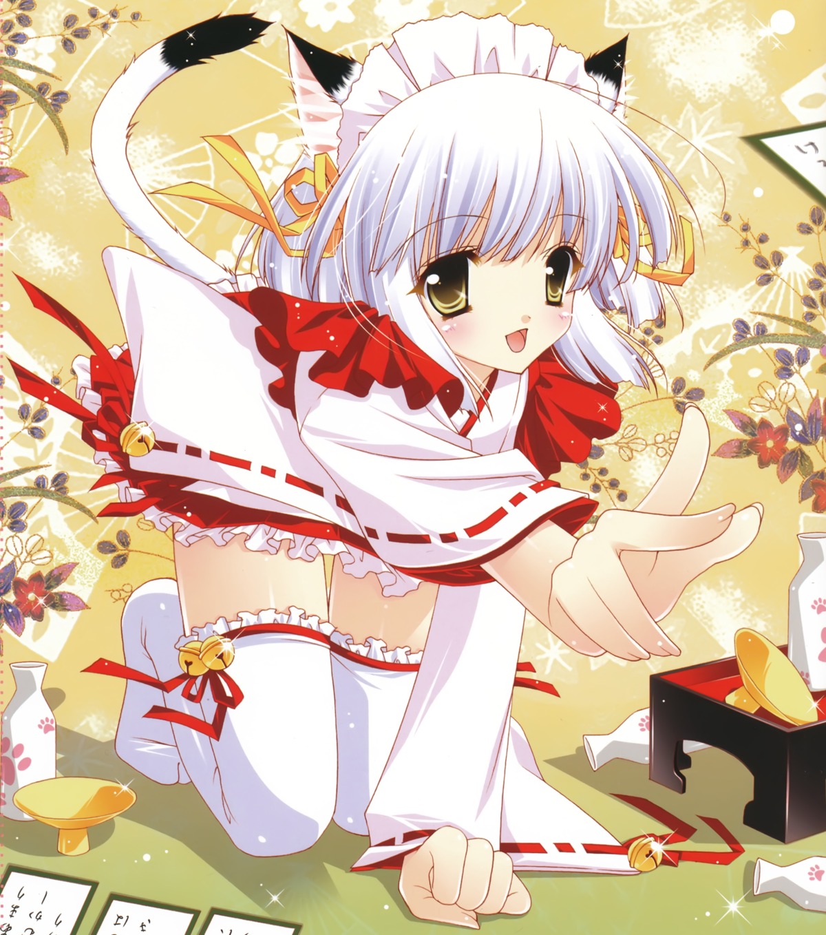 animal_ears japanese_clothes lolita_fashion nekomimi shigunyan tail thighhighs wa_lolita