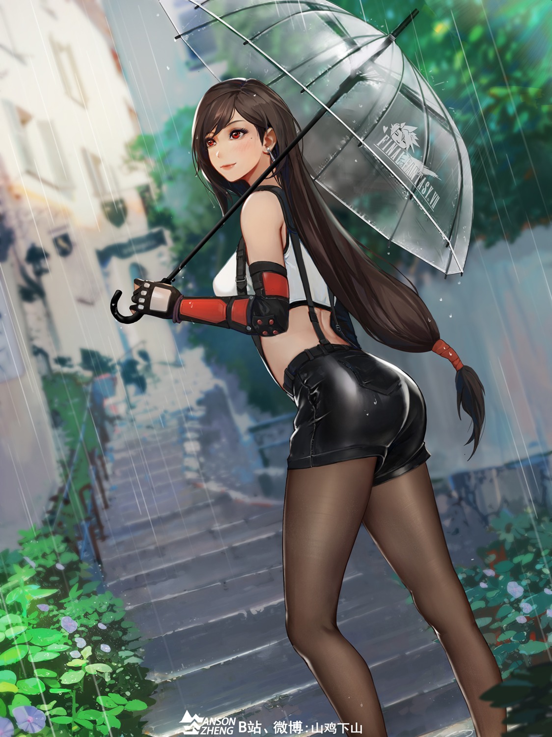 ass final_fantasy final_fantasy_vii nsonzheng93 pantyhose tifa_lockhart umbrella