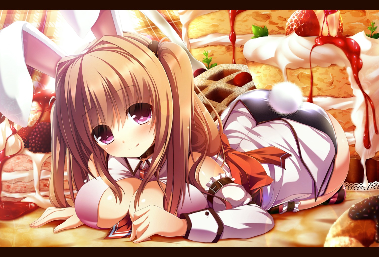 animal_ears bunny_ears cassini_m_bisuko cleavage syroh tail