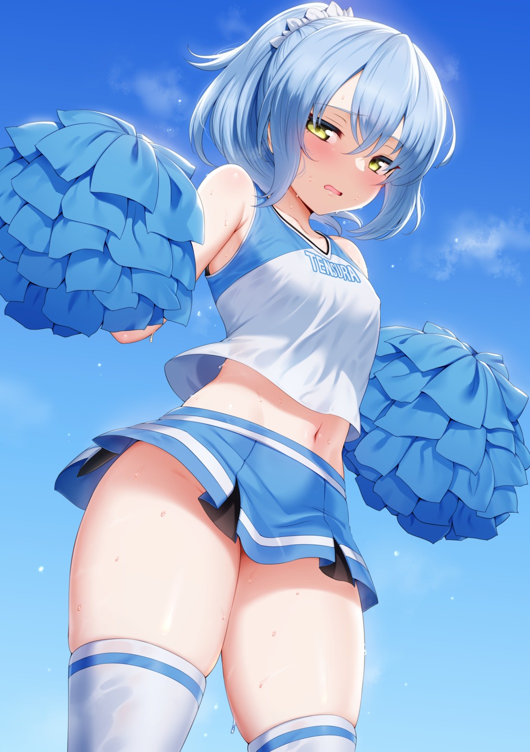 cheerleader m-da_s-tarou rimuru_tempest tensei_shitara_slime_datta_ken thighhighs wet