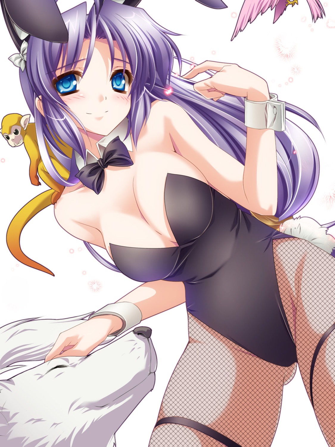 animal_ears bunny_ears bunny_girl cleavage fishnets monety pantyhose