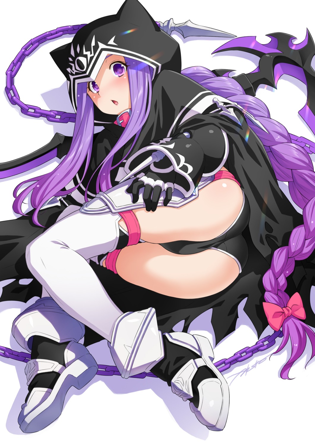 armor ass buruma fate/grand_order garter kazuma_muramasa medusa_(lancer) stockings thighhighs weapon