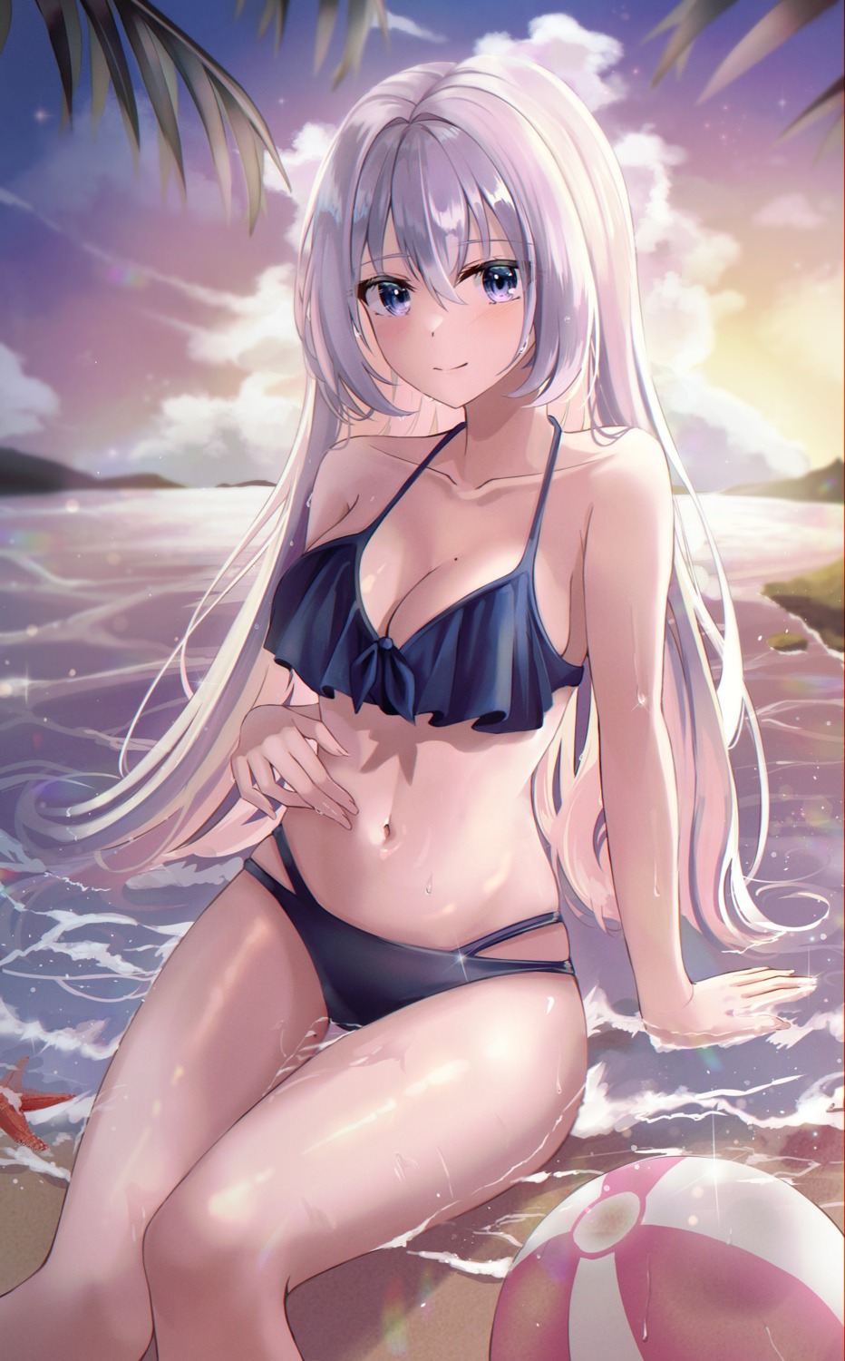 bikini silver_rain_(silverrain_72) swimsuits wet