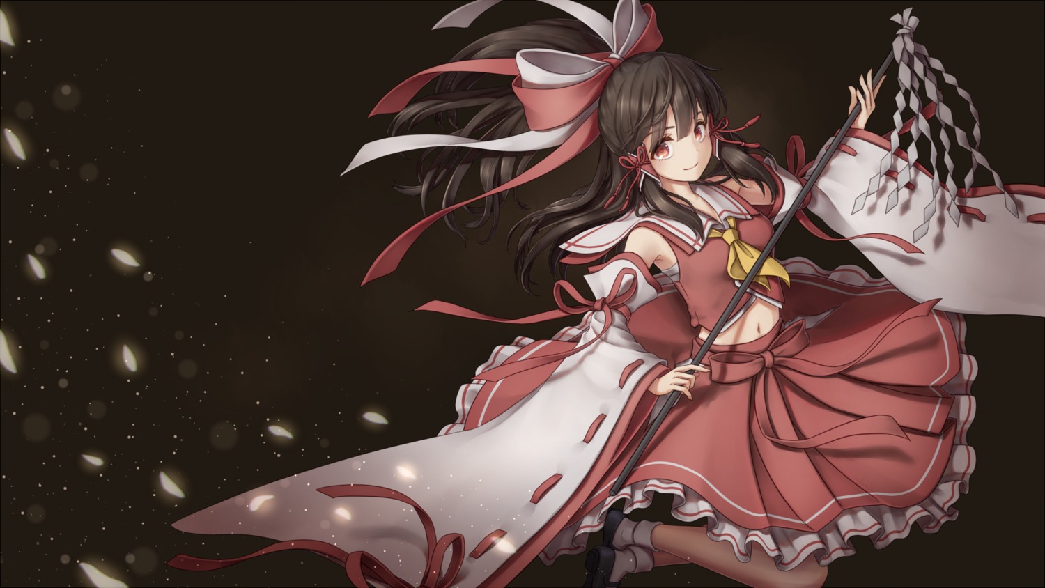 hakurei_reimu sarashi torinari_(dtvisu) touhou wallpaper