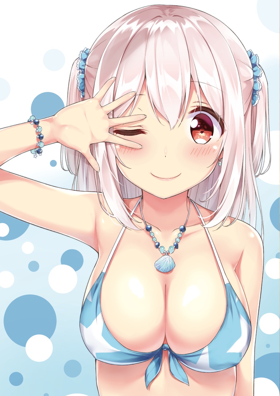 bikini_top cleavage karutamo swimsuits tissue-chan