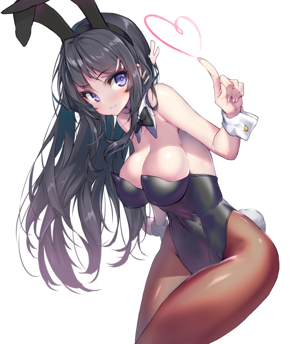 animal_ears bunny_ears bunny_girl hong_(white_spider) no_bra pantyhose sakurajima_mai seishun_buta_yarou tail