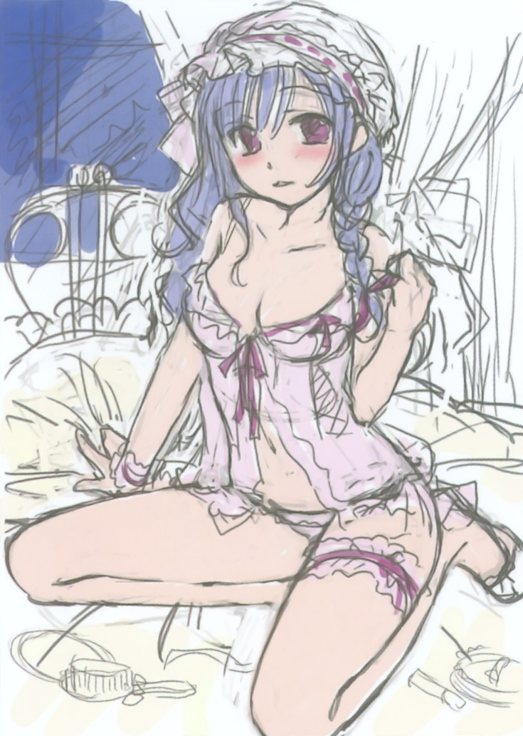 cleavage garter ginta lingerie pantsu sketch