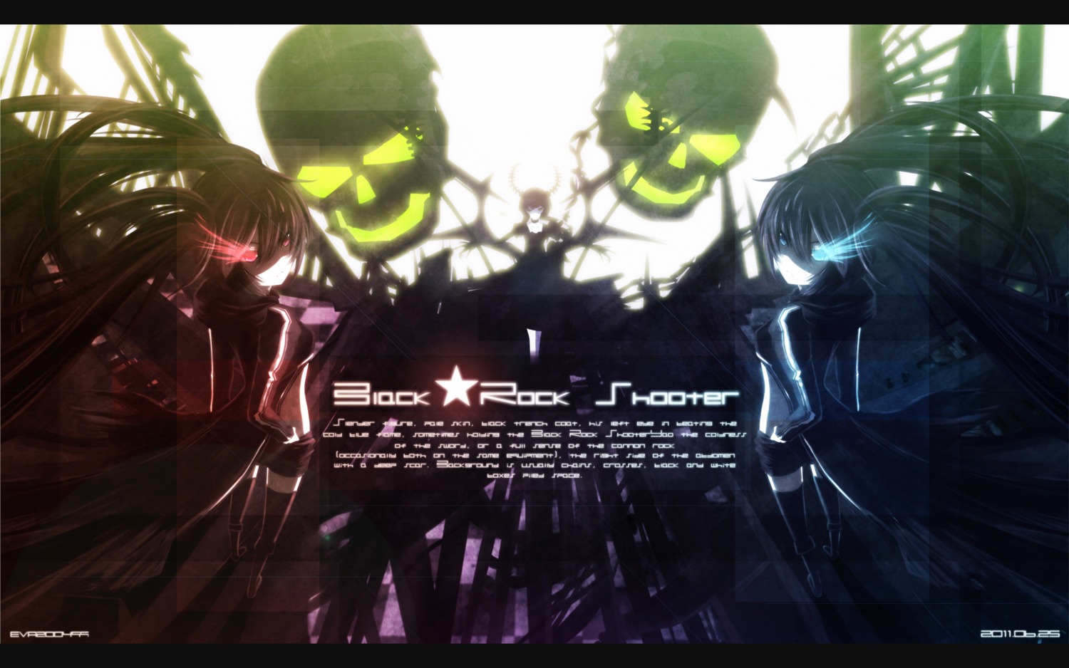 black_rock_shooter black_rock_shooter_(character) dead_master eva200499 vocaloid wallpaper