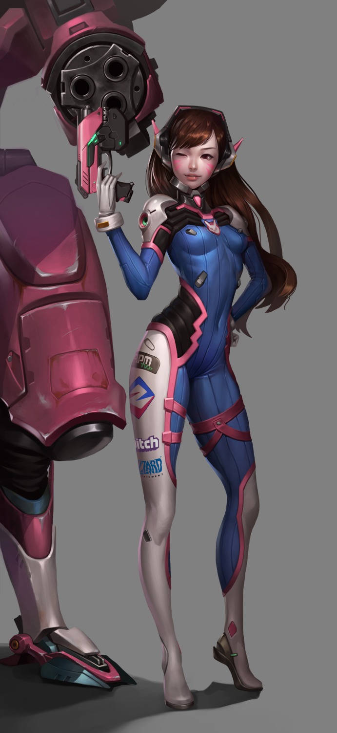 d.va gun mecha midfinger22 overwatch