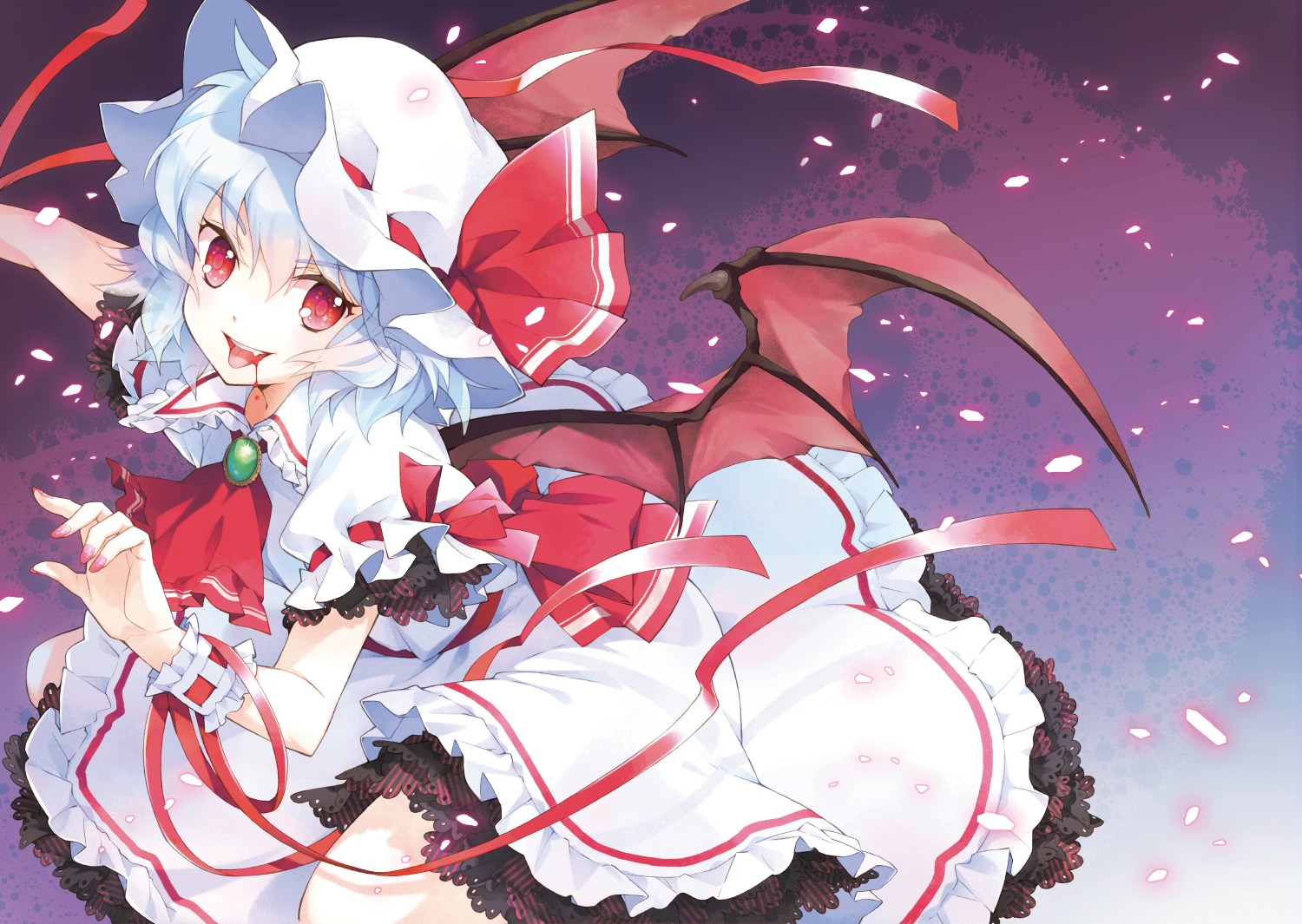 blood dress mottsun remilia_scarlet touhou wings