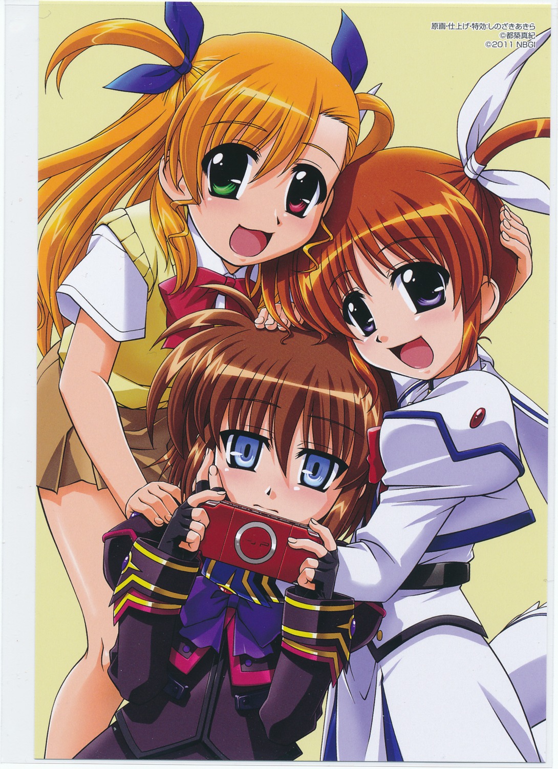 heterochromia mahou_shoujo_lyrical_nanoha mahou_shoujo_lyrical_nanoha_a's_the_gears_of_destiny material-s seifuku shinozaki_akira takamachi_nanoha vivio