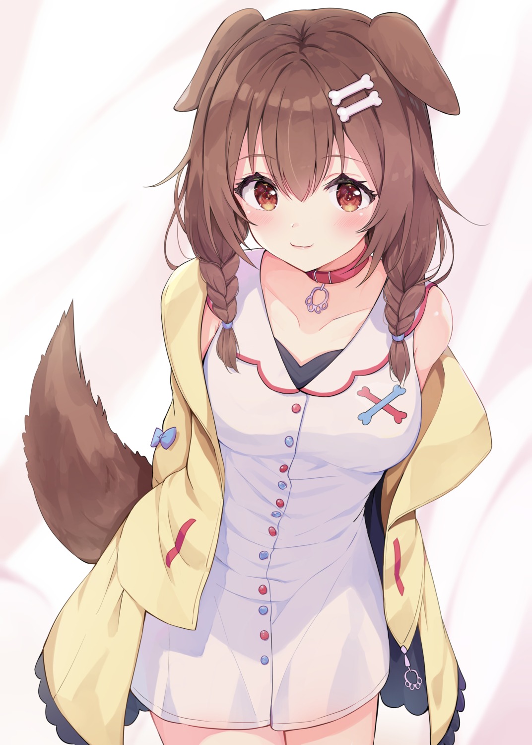 animal_ears dress hololive hololive_gamers inugami_korone inumimi racchi. see_through tail