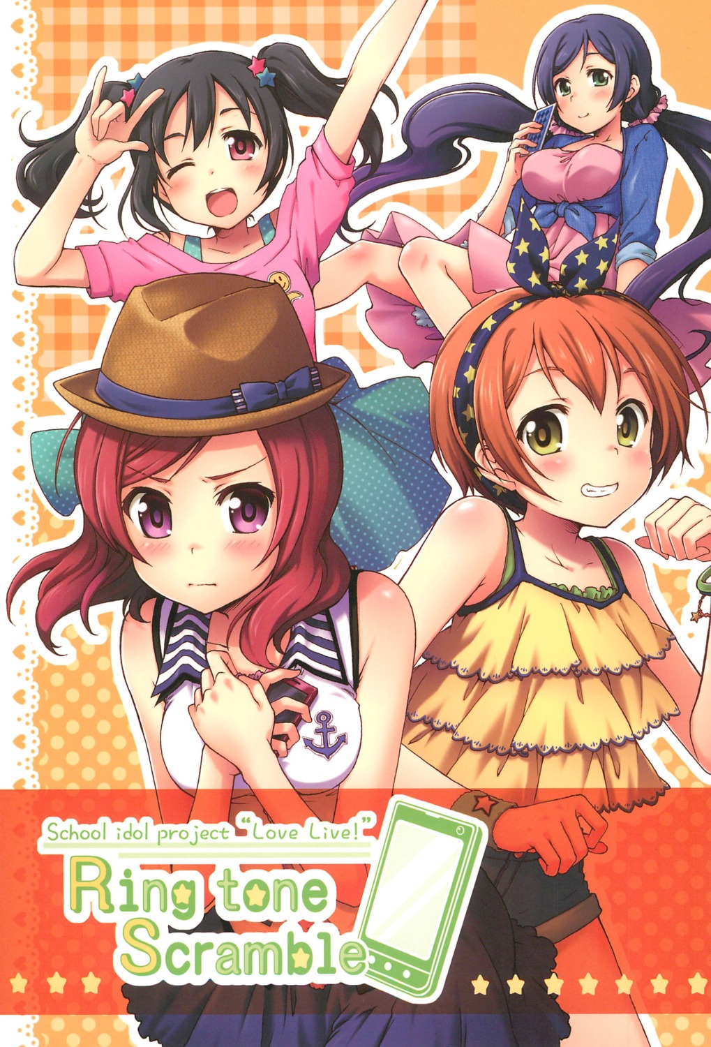 ayami_chiha breast_hold dress hoshizora_rin love_live! nishikino_maki toujou_nozomi yazawa_nico