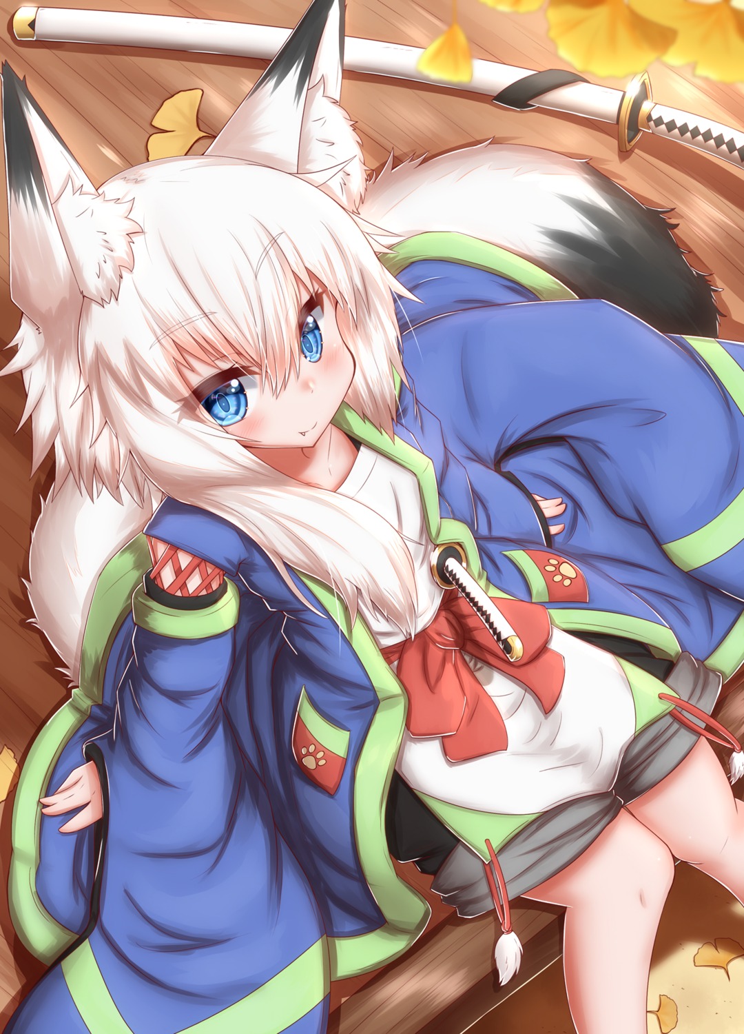 animal_ears horokusa kitsune sword tail