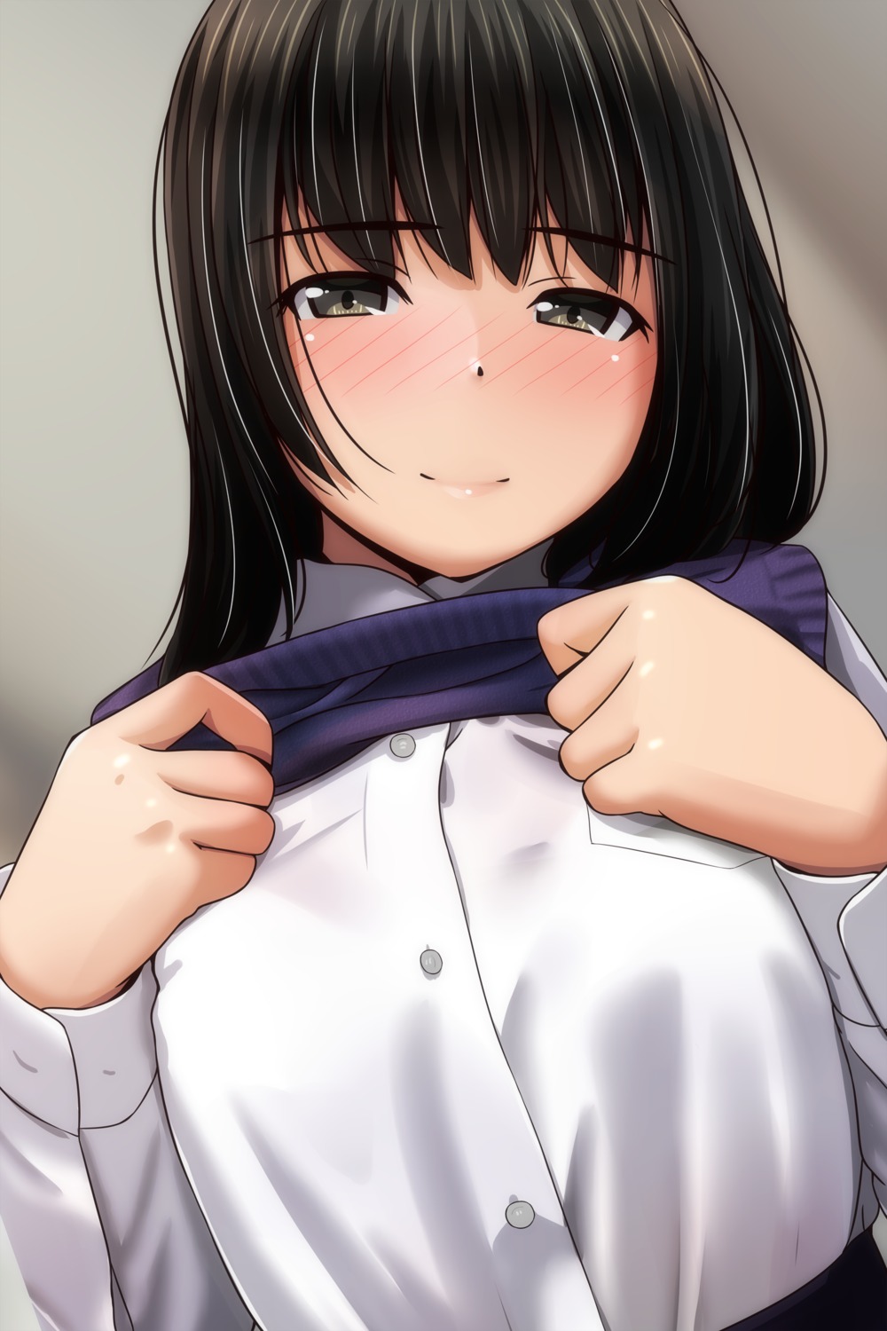 matsunaga_kouyou seifuku shirt_lift sweater undressing