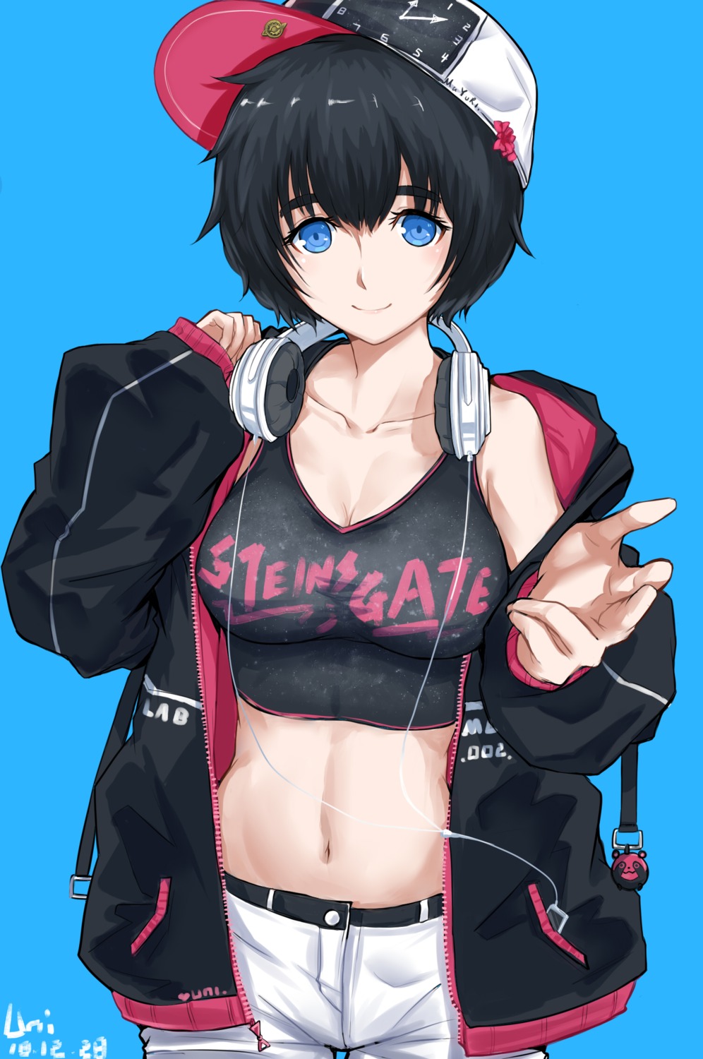 cleavage headphones shiina_mayuri steins;gate unique