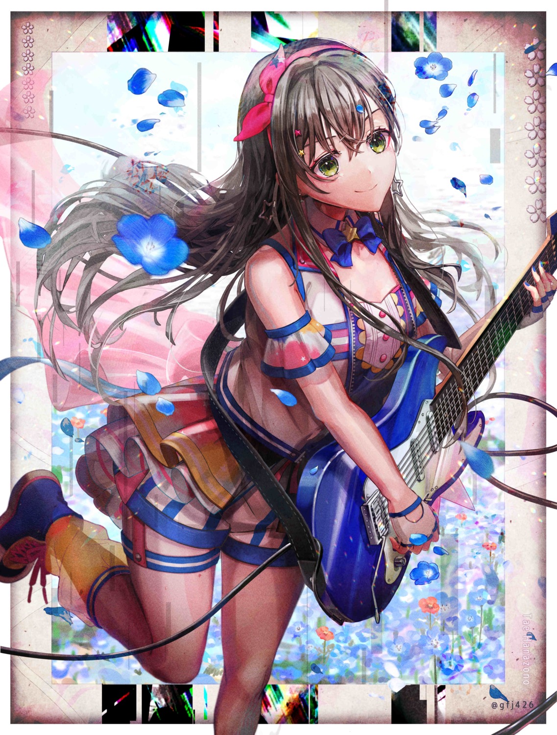 bang_dream! garter guitar hanazono_tae tagme uniform