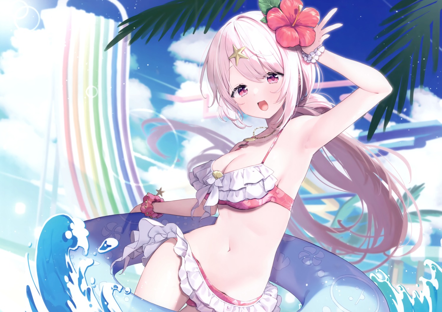 bikini kasokuiki ksk_(kasokuiki) nijisanji nijisanji_gamers shiina_yuika swimsuits