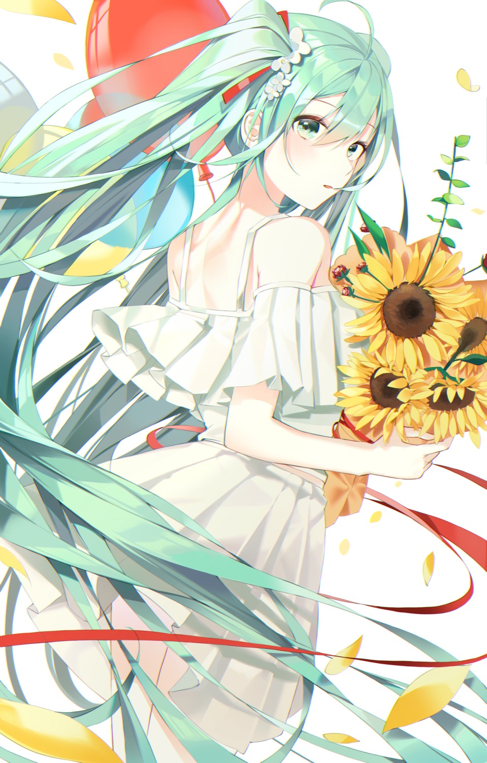 buri_(retty9349) dress hatsune_miku skirt_lift summer_dress vocaloid