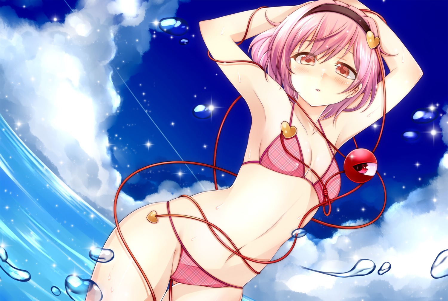 bikini cameltoe cleavage haruki_5050 komeiji_satori swimsuits touhou