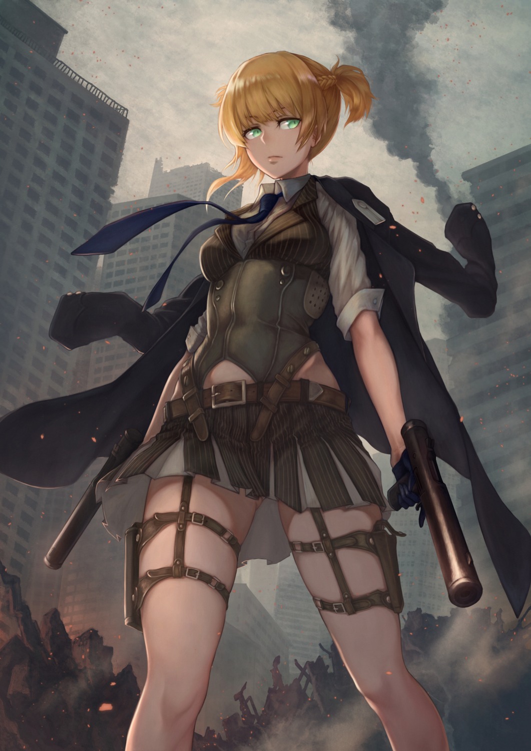 garter girls_frontline gun welrod_mk2_(girls_frontline) yasu_(segawahiroyasu)