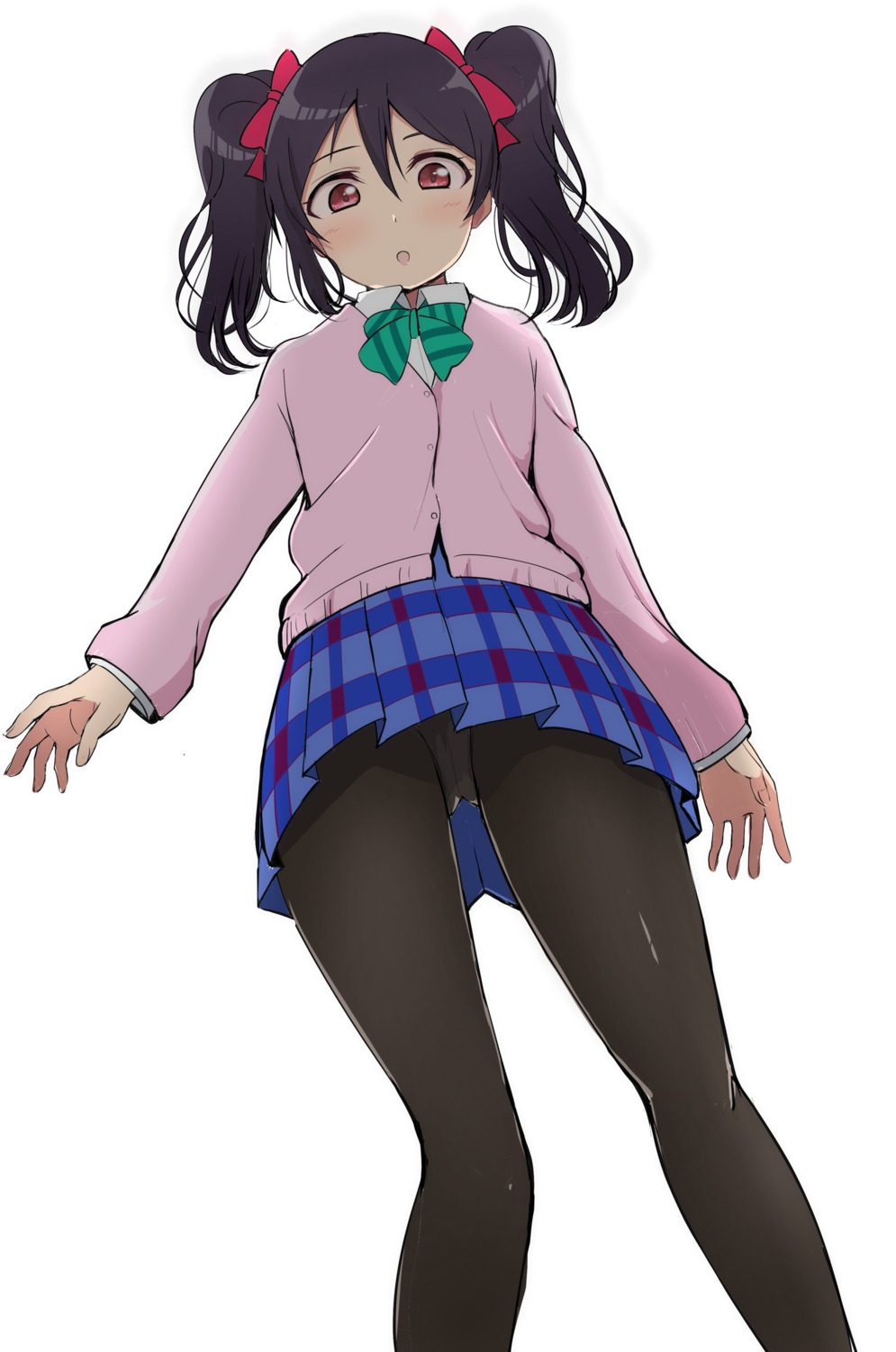 love_live! pantsu pantyhose seifuku skirt_lift sweater tagme yazawa_nico