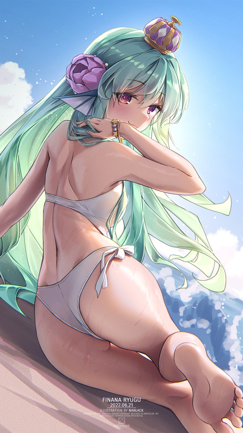 ass bikini feet nablack nijisanji nijisanji_en ryuuguu_finana swimsuits thong