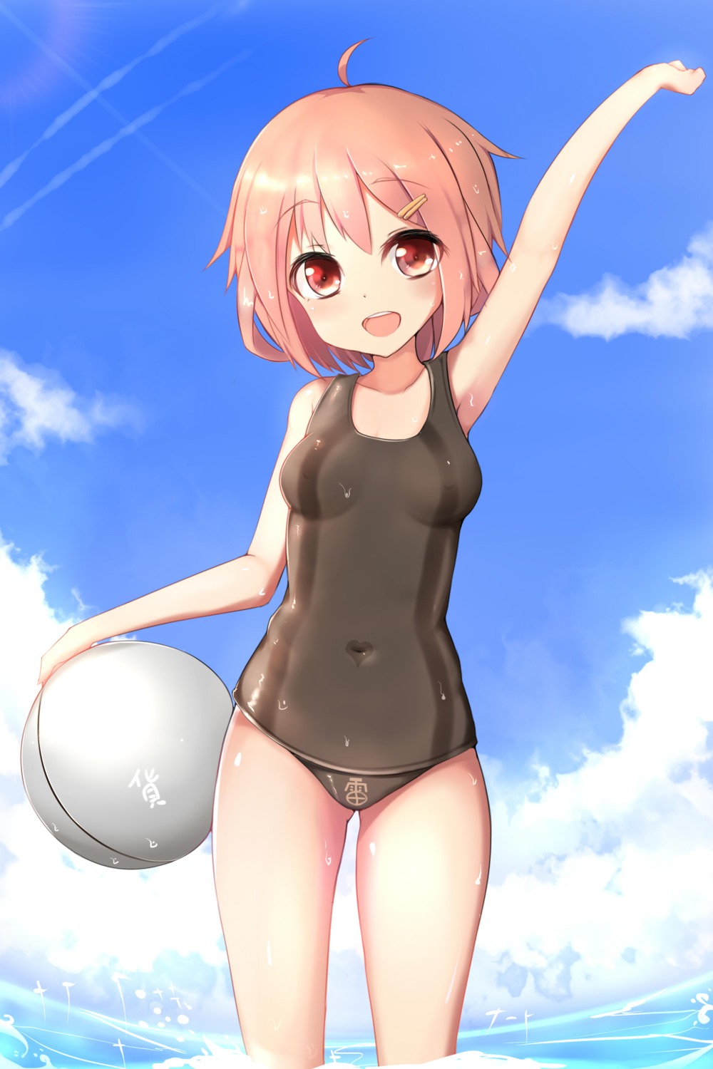 erect_nipples hanami_dango_(zzldango) ikazuchi_(kancolle) kantai_collection swimsuits wet