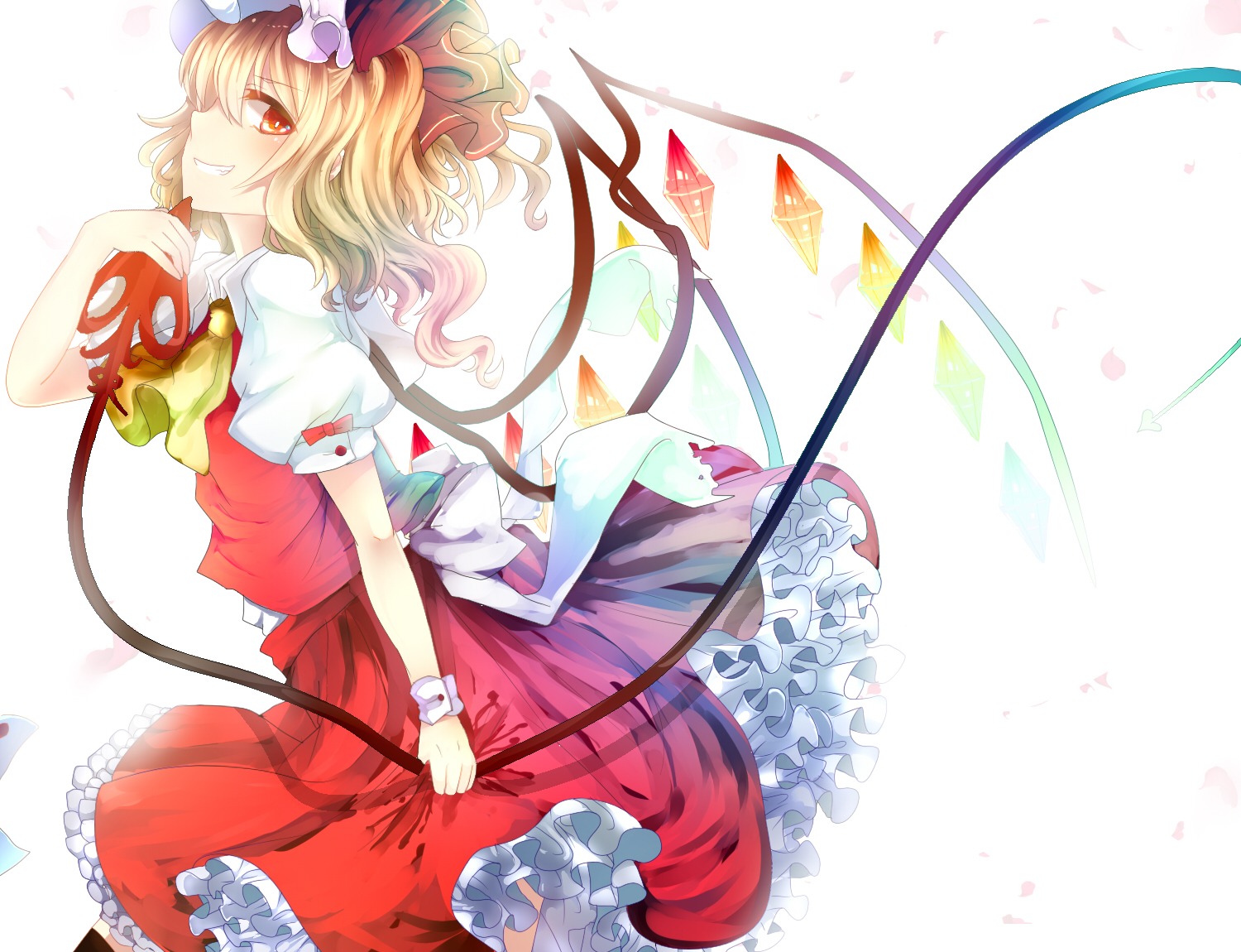 daimaou_ruaeru dress flandre_scarlet touhou wings