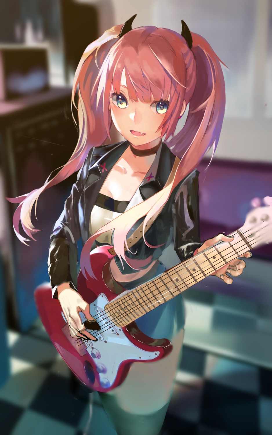 guitar horns ogimotozukin thighhighs