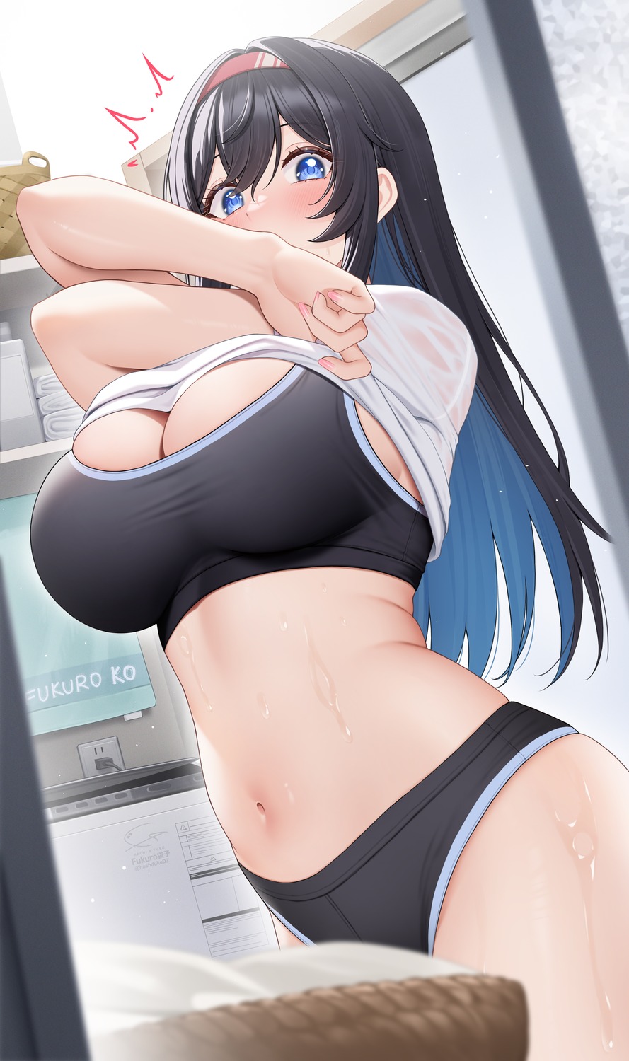 bra fukuro_ko_(greentea) see_through shirt_lift undressing