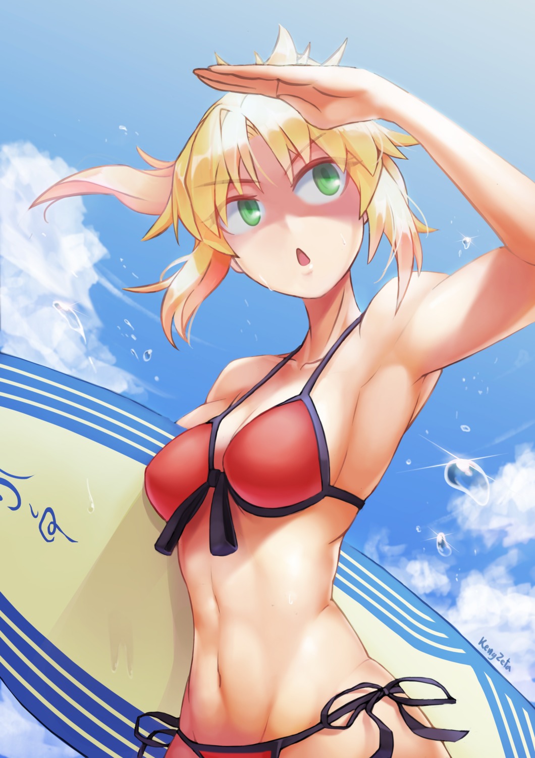 bikini cleavage fate/apocrypha fate/grand_order fate/stay_night kengzeta mordred_(fate) swimsuits