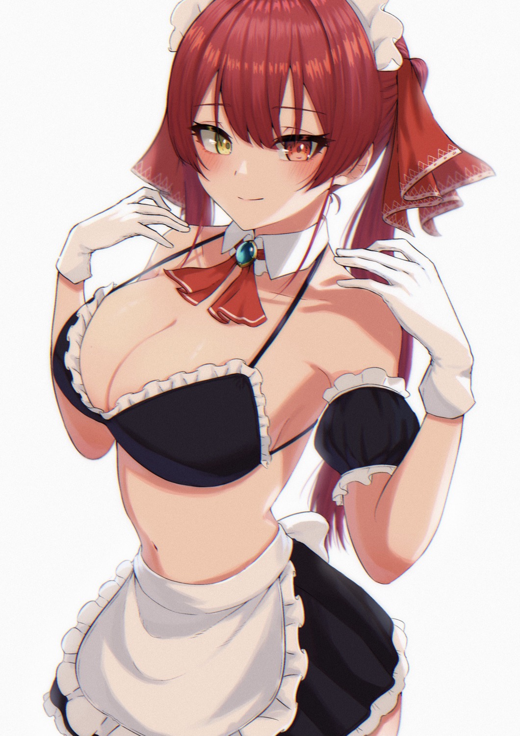 bikini_top heterochromia hololive houshou_marine maid shooot108 swimsuits