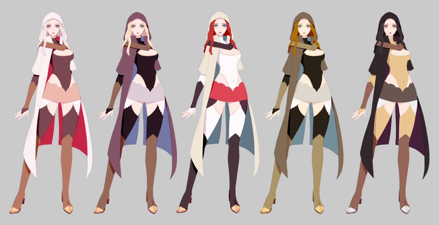 character_design cleavage heather37 heels thighhighs