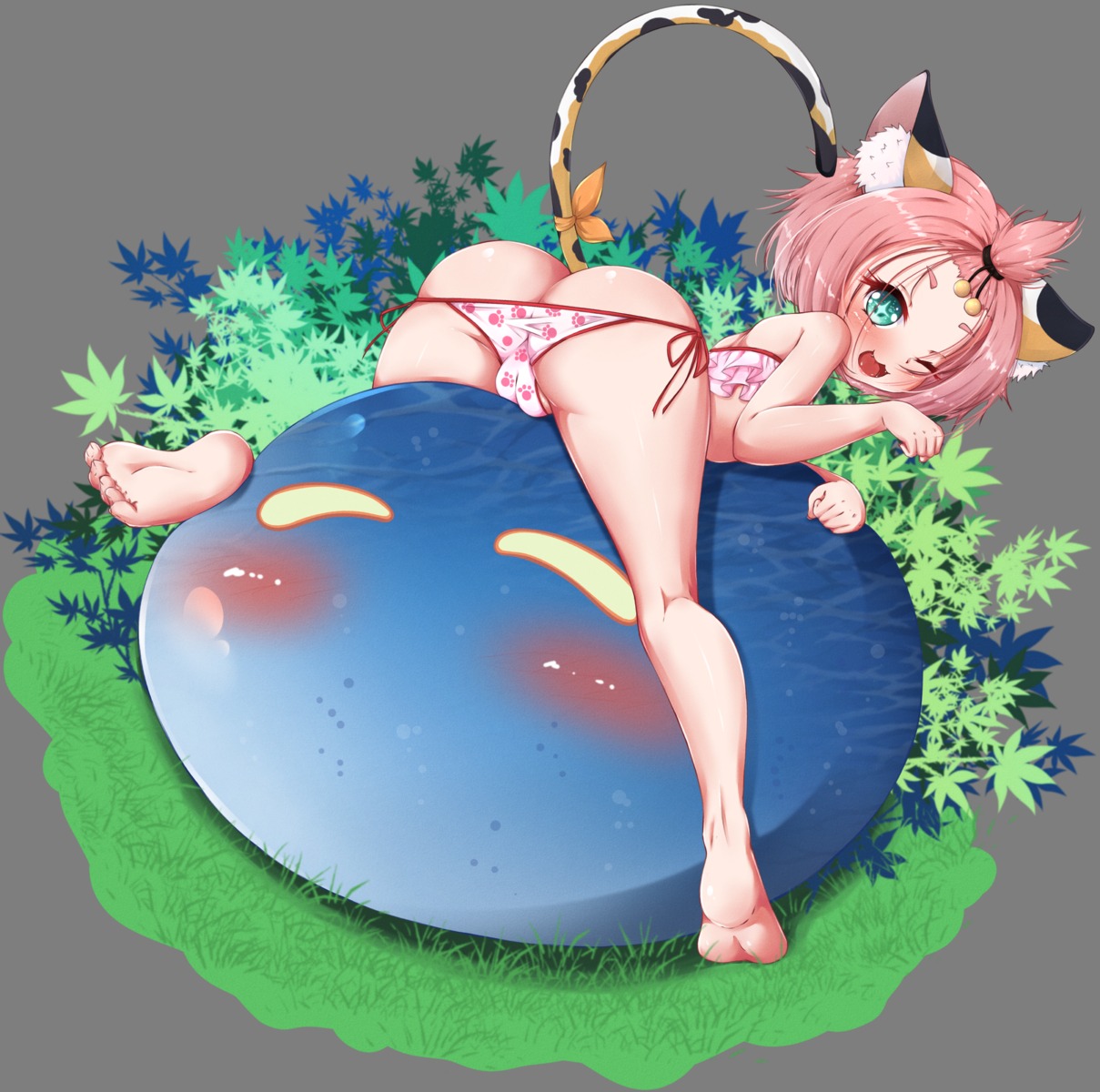 animal_ears ass bikini cameltoe diona ether_core feet genshin_impact loli nekomimi panty_pull swimsuits tail transparent_png