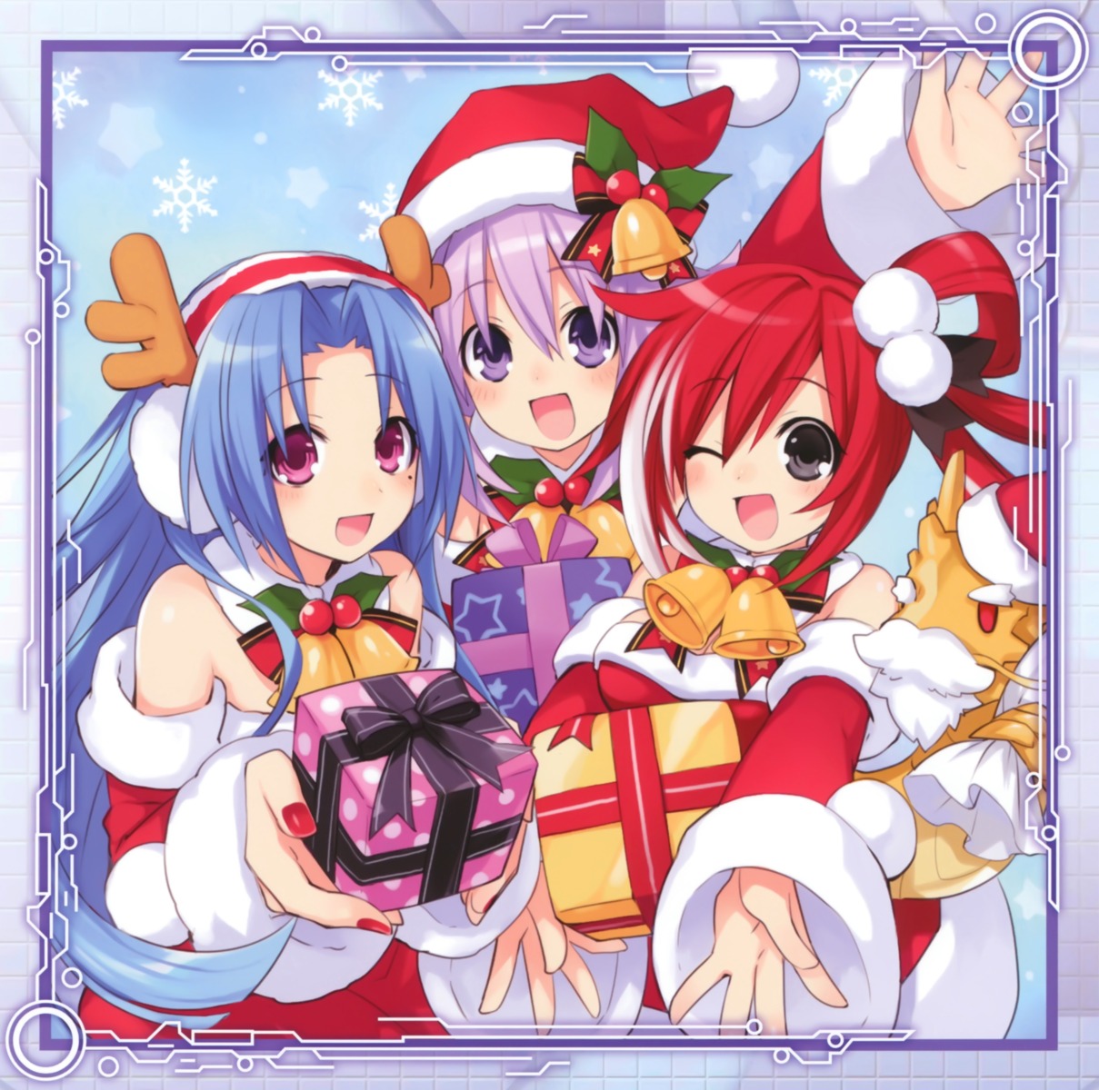 5pb._(choujigen_game_neptune) choujigen_game_neptune christmas neptune red_(choujigen_game_neptune) tsunako