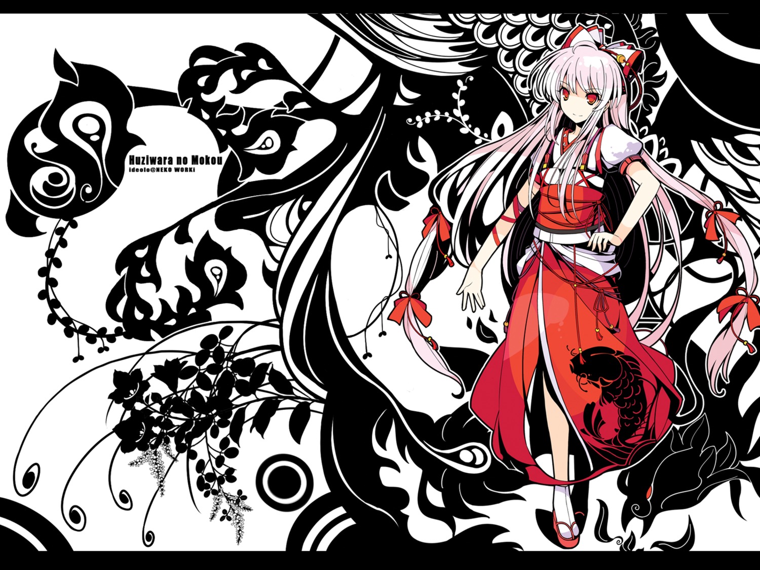 fujiwara_no_mokou ideolo touhou wallpaper